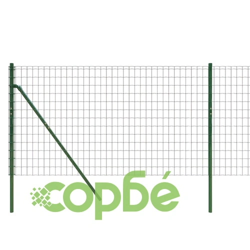 Ограда от телена мрежа зелена 1,1x25 м поцинкована стомана ➤ топ цена ➤ sorbe.bg