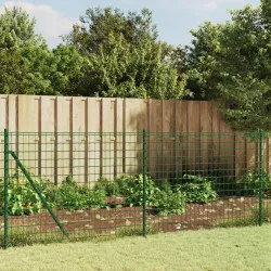 Ограда от телена мрежа с шипове, зелена, 1,1x10 м