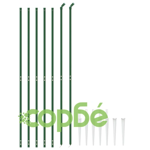 Ограда от телена мрежа с шипове, зелена, 2,2x10 м ➤ топ цена ➤ sorbe.bg