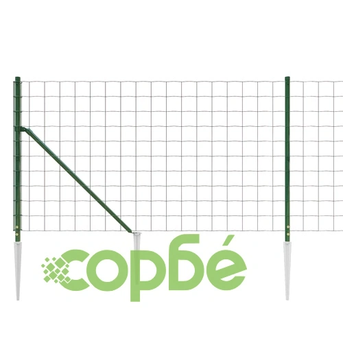 Ограда от телена мрежа с шипове, зелена, 1x10 м ➤ топ цена ➤ sorbe.bg