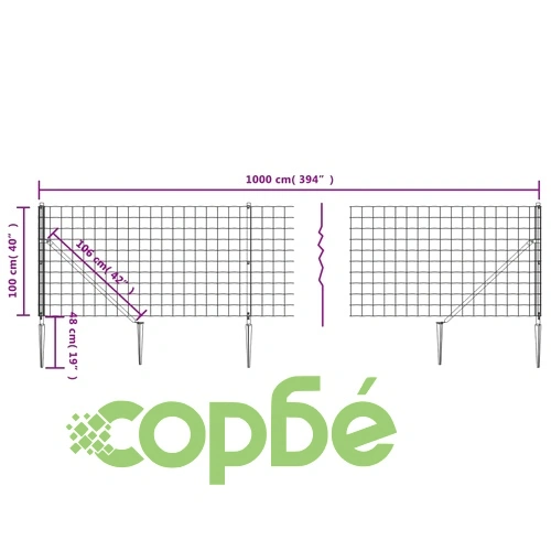 Ограда от телена мрежа с шипове, зелена, 1x10 м ➤ топ цена ➤ sorbe.bg