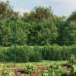 Плетена оградна мрежа с фланец, зелена, 1,4x10 м