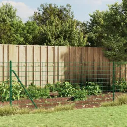 Плетена оградна мрежа с фланец, зелена, 1x10 м