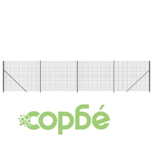 Плетена оградна мрежа с фланец, зелена, 2,2x10 м ➤ топ цена ➤ sorbe.bg