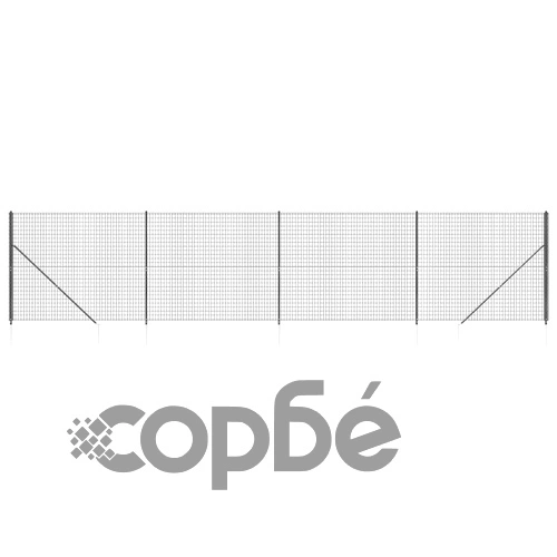 Ограда от телена мрежа с шипове, антрацит, 2,2x10 м ➤ топ цена ➤ sorbe.bg