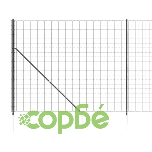 Ограда от телена мрежа с шипове, антрацит, 2,2x10 м ➤ топ цена ➤ sorbe.bg