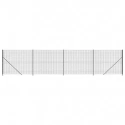 Плетена оградна мрежа с фланец, антрацит, 1,4x10 м