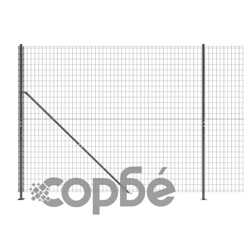 Плетена оградна мрежа с фланец, антрацит, 2,2x10 м ➤ топ цена ➤ sorbe.bg