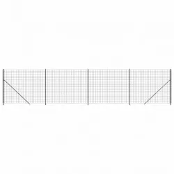 Ограда от телена мрежа с фланец, антрацит, 1,6x10 м