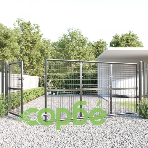 Градинска порта с мрежа антрацит 350x175см поцинкована стомана ➤ топ цена ➤ sorbe.bg