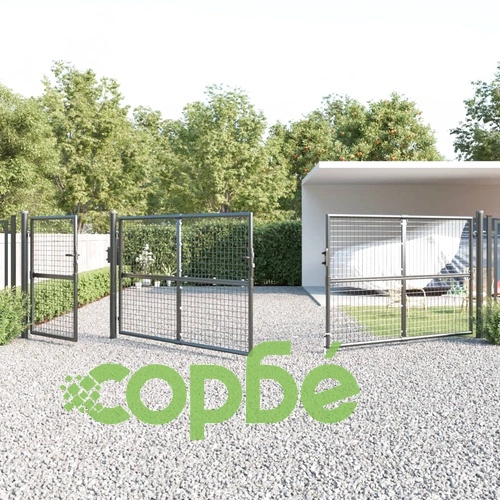 Градинска порта с мрежа антрацит 500x175 см поцинкована стомана ➤ топ цена ➤ sorbe.bg