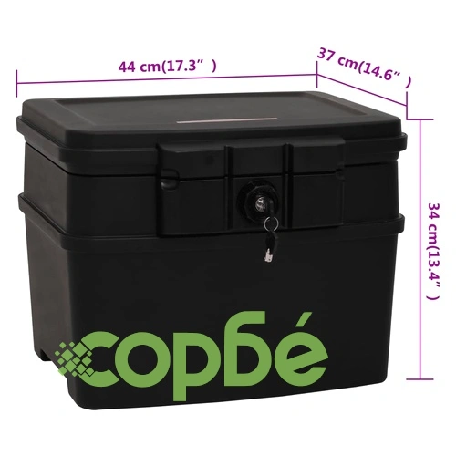 Сейф, черен, 44x37x34 см ➤ топ цена ➤ sorbe.bg