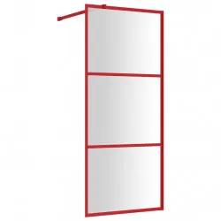 Стена за душ с прозрачно ESG стъкло, червена, 80x195 см
