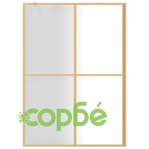 Стена за душ с прозрачно ESG стъкло, златиста, 140x195 см ➤ топ цена ➤ sorbe.bg