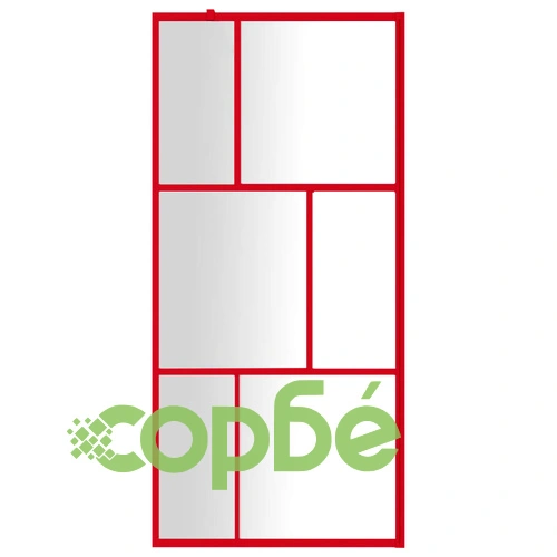 Стена за душ с прозрачно ESG стъкло, червена, 80x195 см ➤ топ цена ➤ sorbe.bg