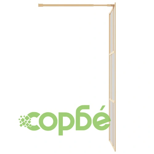 Стена за душ с прозрачно ESG стъкло, златиста, 80x195 см ➤ топ цена ➤ sorbe.bg