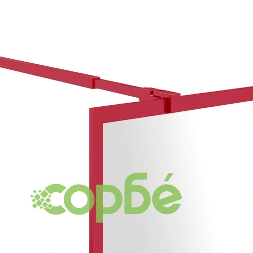 Стена за душ с прозрачно ESG стъкло, червена, 100x195 см ➤ топ цена ➤ sorbe.bg