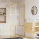 Стена за душ с прозрачно ESG стъкло, златиста, 115x195 см