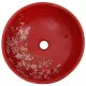 Мивка за плот, черно и червено, кръгла, Φ41x14 см, керамика