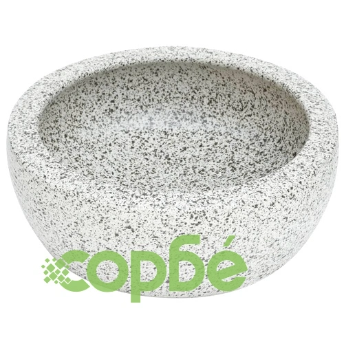 Мивка за плот, сива, кръгла, Φ41x14 см, керамика ➤ топ цена ➤ sorbe.bg