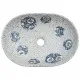 Мивка за плот, сиво и синьо, овална, 47x33x13 см, керамика