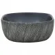 Мивка за плот, черно и сиво, овална, 47x33x13 см, керамика