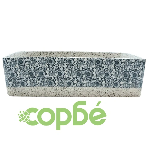 Мивка за плот сив и син правоъгълна 46x35,5x13 см керамика ➤ топ цена ➤ sorbe.bg