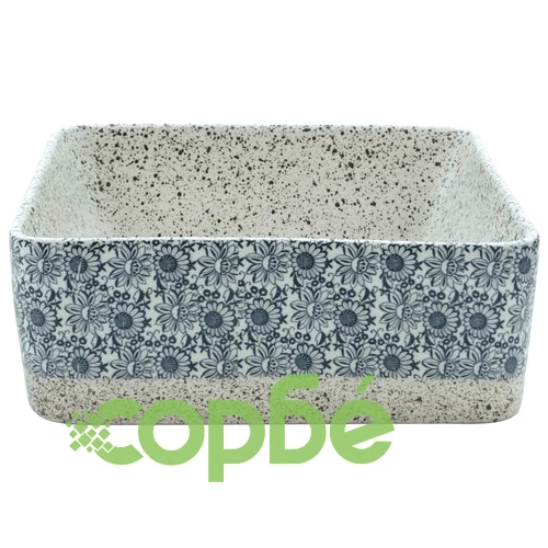 Мивка за плот сив и син правоъгълна 46x35,5x13 см керамика ➤ топ цена ➤ sorbe.bg