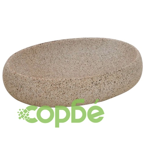 Мивка за плот, пясъчно, овална, 59x40x15 см, керамика ➤ топ цена ➤ sorbe.bg