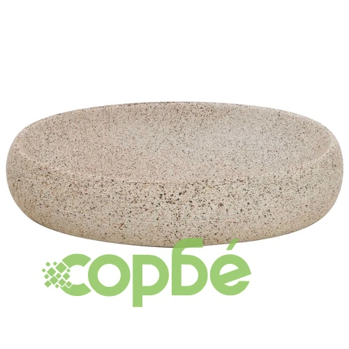 Мивка за плот, пясъчно, овална, 59x40x15 см, керамика ➤ топ цена ➤ sorbe.bg