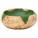 Мивка за плот, зелено и кафяво, овална, 59x40x15 см, керамика