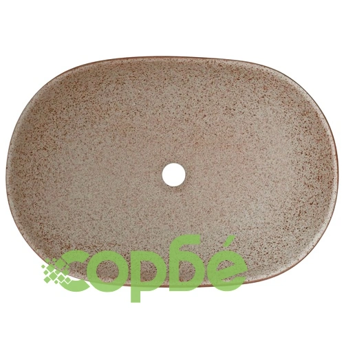 Мивка за плот, пясъчно и кафяво, овална, 59x40x14 см, керамика ➤ топ цена ➤ sorbe.bg