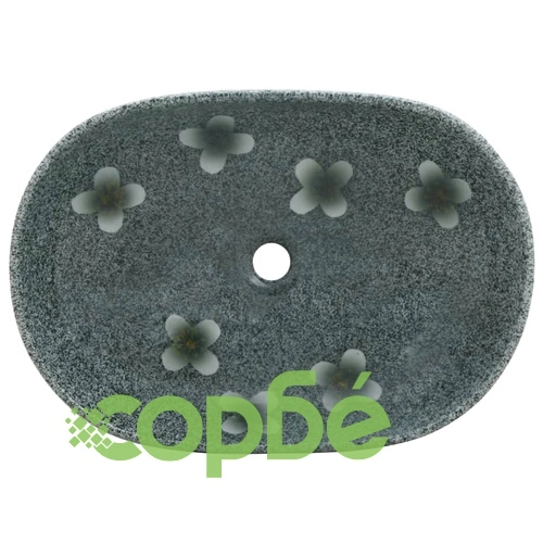 Мивка за плот, синя, овална, 59x40x14 см, керамика ➤ топ цена ➤ sorbe.bg