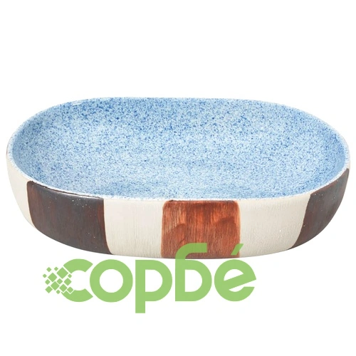 Мивка за плот, многоцветна, овална, 59x40x14 см, керамика ➤ топ цена ➤ sorbe.bg