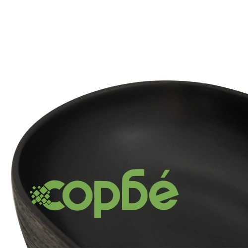 Мивка за плот, сиво и черно, овална, 59x40x14 см, керамика ➤ топ цена ➤ sorbe.bg