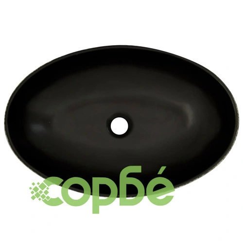 Мивка за плот, черен и син, овална, 56,5x36,5x13,5 см, керамика ➤ топ цена ➤ sorbe.bg