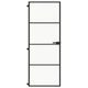 Интериорна врата черна 76x201,5 см закалено стъкло и алуминий