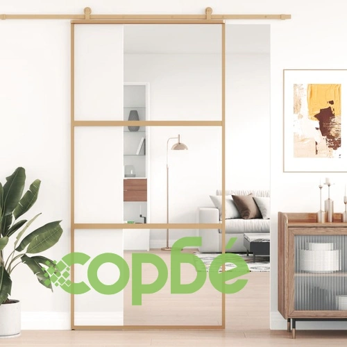 Плъзгаща се врата 102,5x205 см прозрачно ESG стъкло и алуминий ➤ топ цена ➤ sorbe.bg