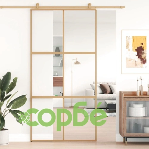 Плъзгаща се врата 102,5x205 см прозрачно ESG стъкло и алуминий ➤ топ цена ➤ sorbe.bg