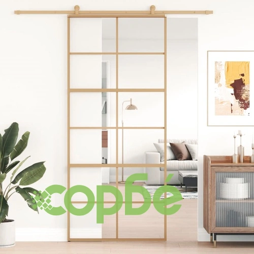 Плъзгаща се врата 90x205 см прозрачно ESG стъкло и алуминий ➤ топ цена ➤ sorbe.bg