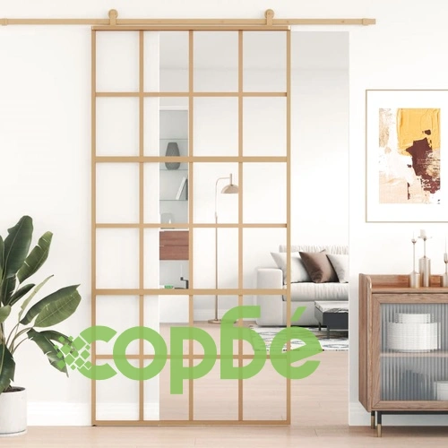 Плъзгаща се врата 102,5x205 см прозрачно ESG стъкло и алуминий ➤ топ цена ➤ sorbe.bg