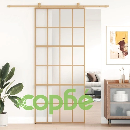 Плъзгаща се врата 90x205 см матирано ESG стъкло и алуминий ➤ топ цена ➤ sorbe.bg