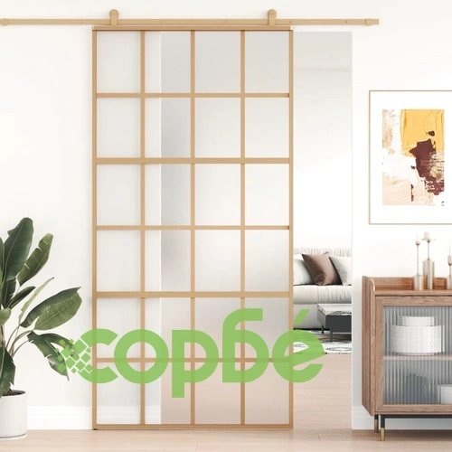 Плъзгаща се врата 102,5x205 см матирано ESG стъкло и алуминий ➤ топ цена ➤ sorbe.bg