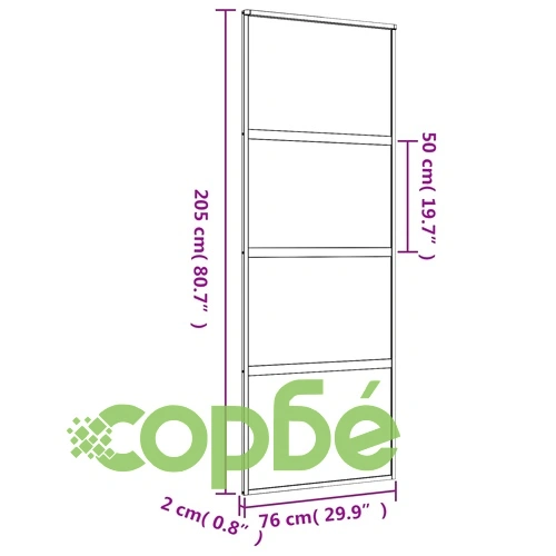 Плъзгаща се врата 76x205 см прозрачно ESG стъкло и алуминий ➤ топ цена ➤ sorbe.bg