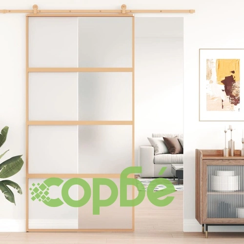 Плъзгаща се врата 102,5x205 см матирано ESG стъкло и алуминий ➤ топ цена ➤ sorbe.bg