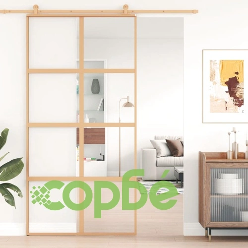 Плъзгаща се врата 102,5x205 см прозрачно ESG стъкло и алуминий ➤ топ цена ➤ sorbe.bg