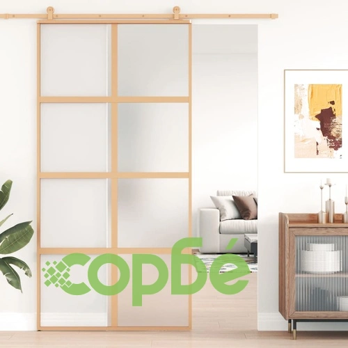 Плъзгаща се врата 102,5x205 см матирано ESG стъкло и алуминий ➤ топ цена ➤ sorbe.bg