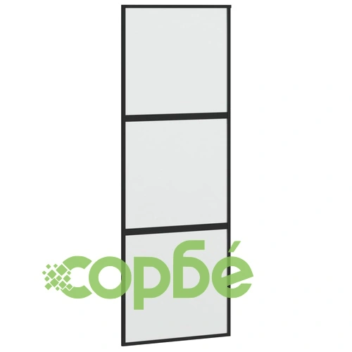 Плъзгаща се врата, черна, 76x205 см, закалено стъкло и алуминий ➤ топ цена ➤ sorbe.bg