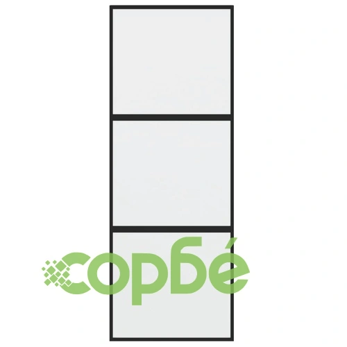 Плъзгаща се врата, черна, 76x205 см, закалено стъкло и алуминий ➤ топ цена ➤ sorbe.bg