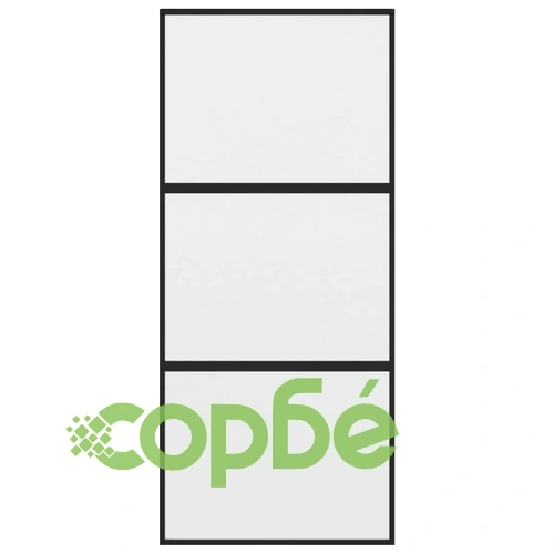 Плъзгаща се врата, черна, 90x205 см, закалено стъкло и алуминий ➤ топ цена ➤ sorbe.bg